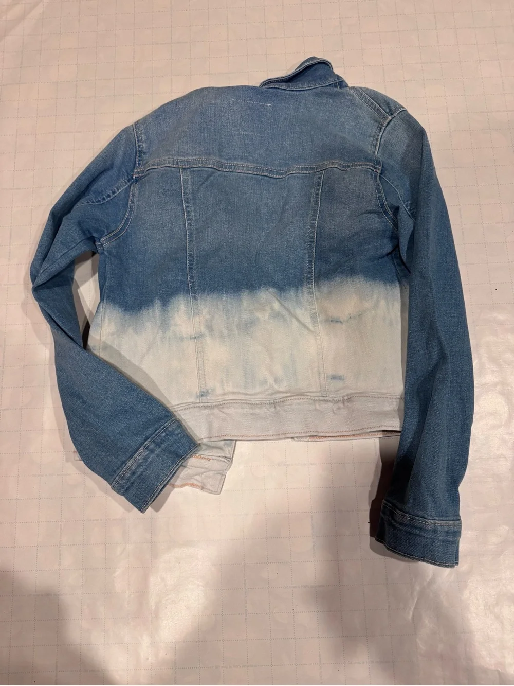 Girl’s Old Navy Jean Jacket - Blue/White Colorblock Button Front – Lg